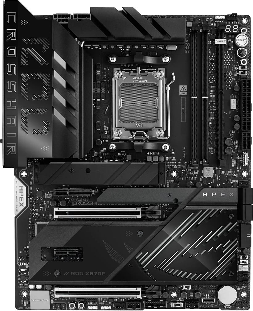 Pllakë amë ASUS ROG CROSSHAIR X870E APEX, Socket AM5, ATX, e zezë Pllakë amë ASUS ROG CROSSHAIR X870E APEX, Socket AM5, ATX, e zezë