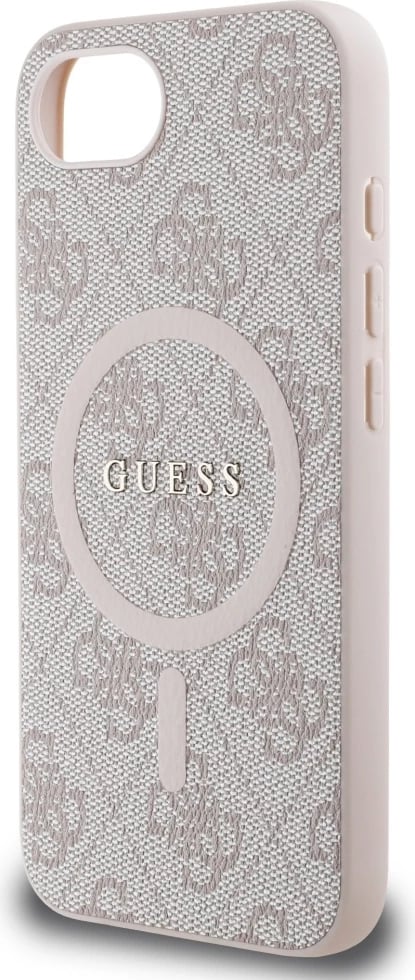 Mbështjellës Guess 4G Ring Classic Logo MagSafe për iPhone 16e, Rozë Mbështjellës Guess 4G Ring Classic Logo MagSafe për iPhone 16e, Rozë