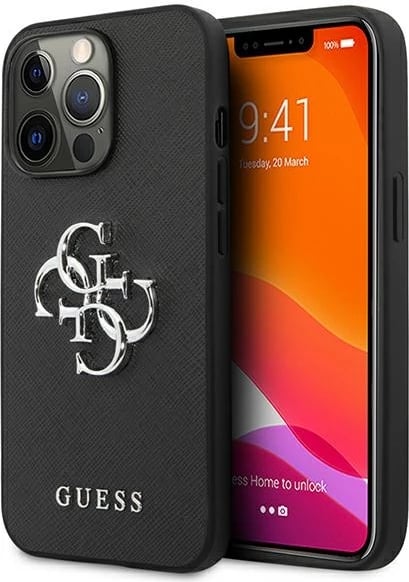 Mbështjellës Guess Saffiano 4G Big Metal Logo për iPhone 13 Pro / 13 6.1", i zi Mbështjellës Guess Saffiano 4G Big Metal Logo për iPhone 13 Pro / 13 6.1", i zi