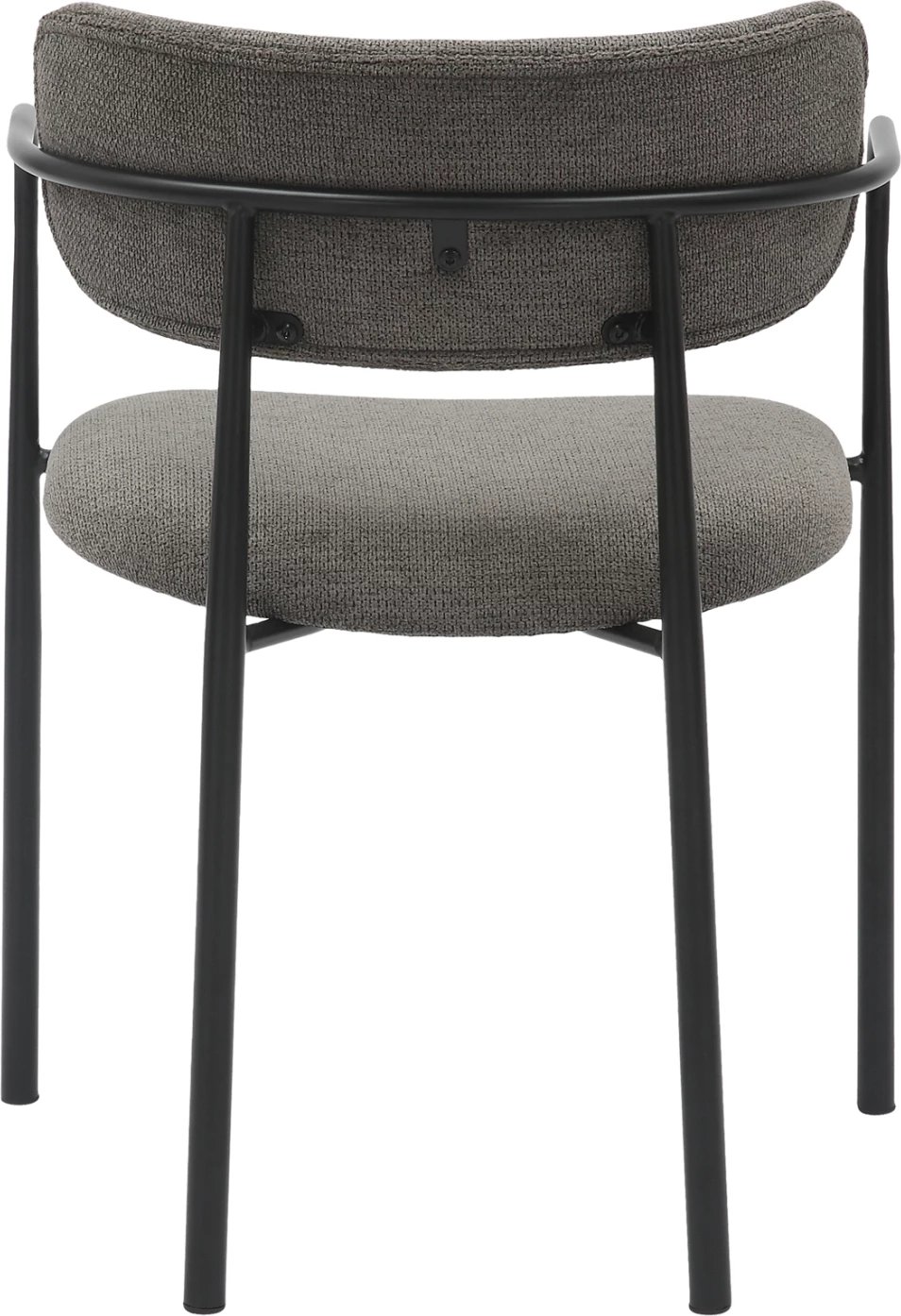 Karrige për ngrënie KRITTER FH9994.02 metal i zi-pëlhurë gri e errët 58x53x76Hcm, set prej 2 copash