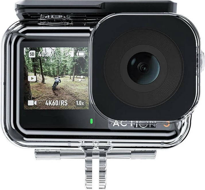 Mbështjellës i papërshkueshëm nga uji, Telesin, OA-WTP-003, për DJI Osmo Action 4/3, deri 45 m, me 3 fletë kundër mjegullës