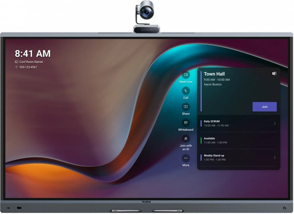 Monitor interaktiv, Yealink MeetingBoard MB65Pro-A02 65" 4K UHD, prekje, kamerë 4K, mikrofonë 16, Bluetooth, e zezë, set me 4 stilolapsa