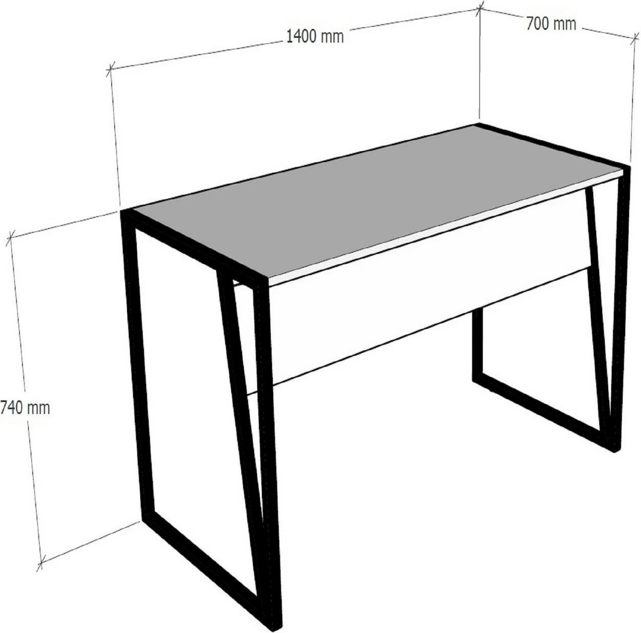 Tavolinë studimi Hanah Home, Cunda, ngjyrë safir e zezë
