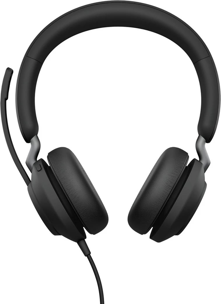Kufje me mikrofon Jabra EV402S3, me kabllo, stereo, me boom mikrofon, e zezë