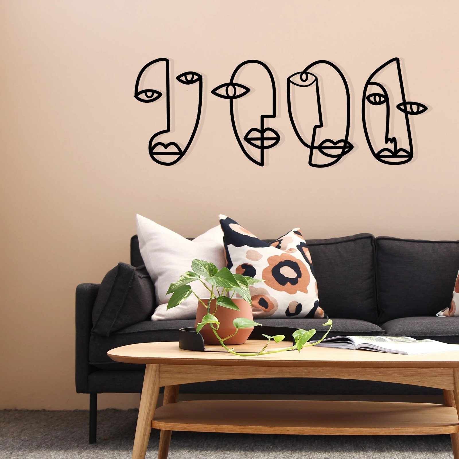 Aksesor dekorativ metalik për mur Wallity, Anacreon