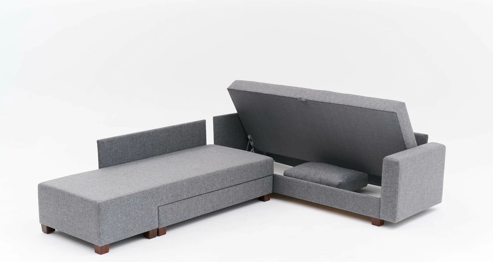 Kënd-sofë krevati Atelier del Sofa, kënd i djathtë, ngjyrë gri