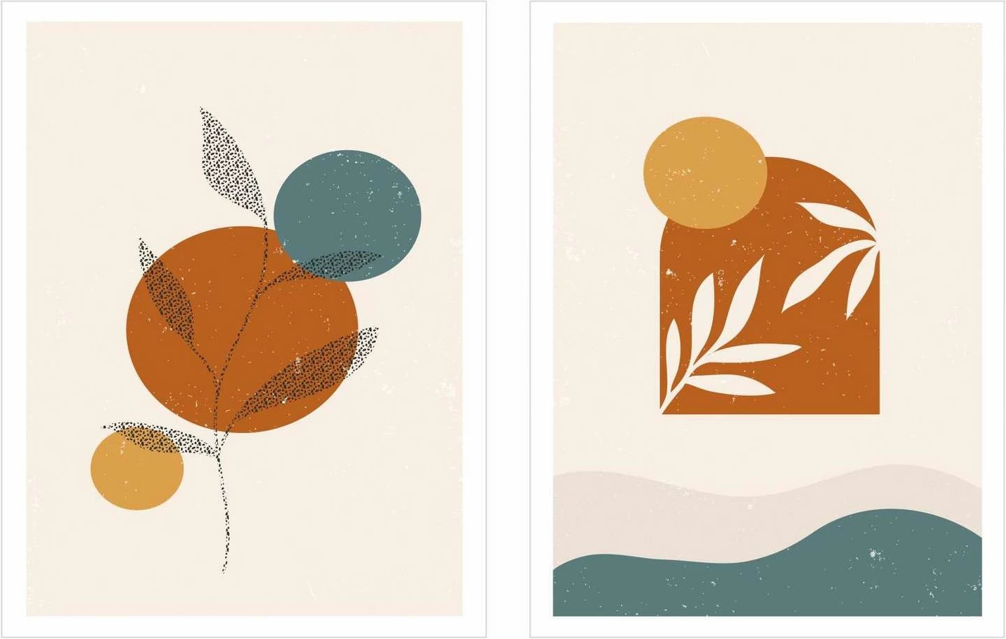 Pikturë dekorative me kornizë MDF (2 copë), Wallity, Mp2-00110, 21x30 cm