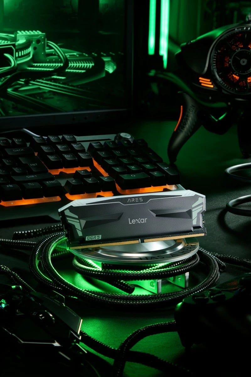 RAM Memorje Lexar ARES RGB DDR5, 32GB (2x16GB), 6800MHz, CL34, e zezë RAM Memorje Lexar ARES RGB DDR5, 32GB (2x16GB), 6800MHz, CL34, e zezë