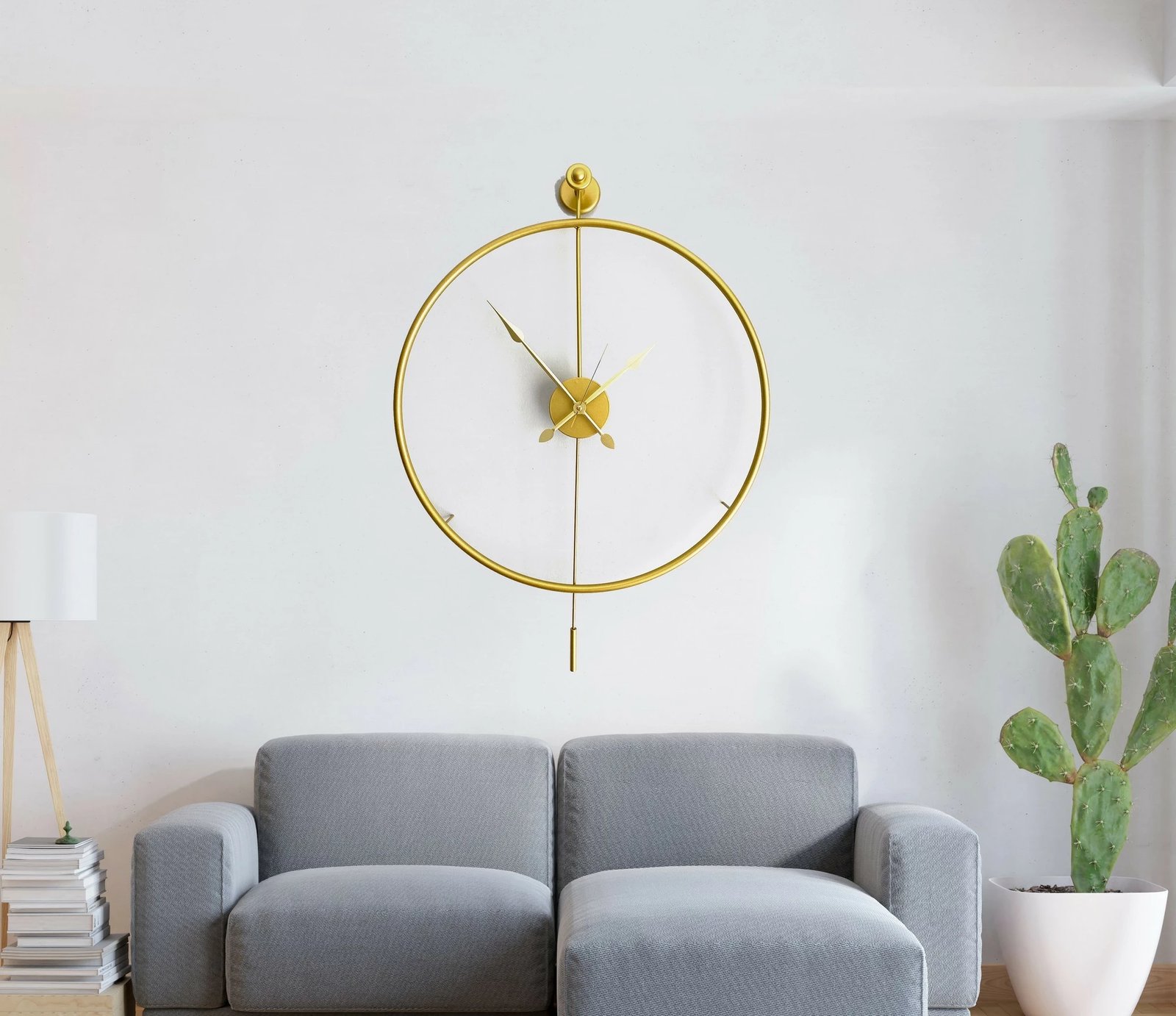 Orë muri dekorative prej metali, ngjyrë ari, Wallity Mclock-00103