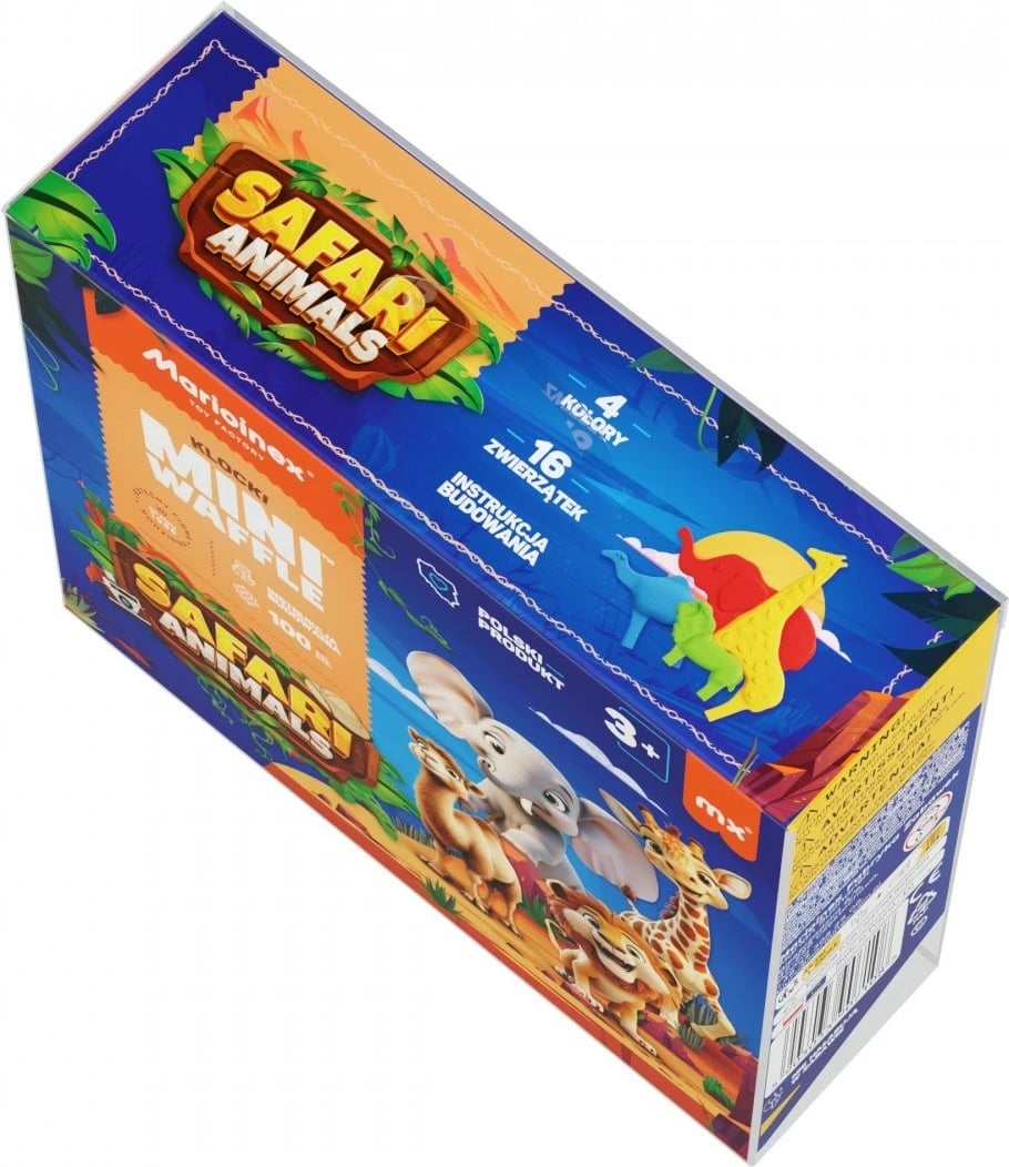 Set lodrash ndërtimi Marioinex Mini Waffle Safari Animals, 100 pjesë