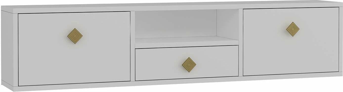 Komodë TV Skye Decor, e bardhë, e artë, 1305-DROP-1