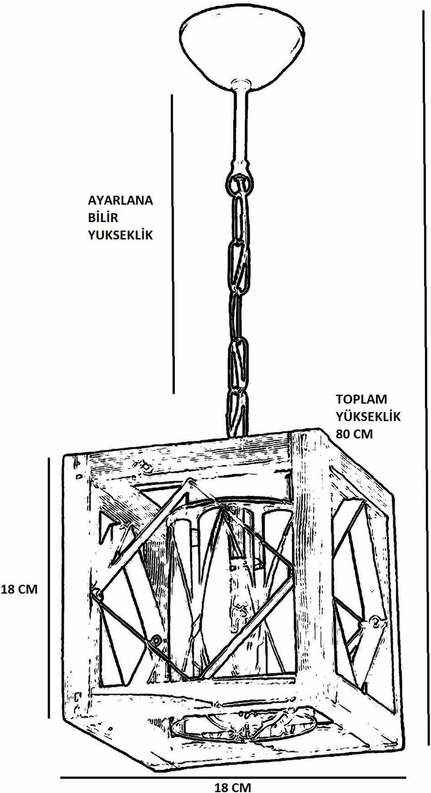 Llambë tavani Opviq, dru panje, xham zigzag, ngjyrë arre dhe e zezë Llambë tavani Opviq, dru panje, xham zigzag, ngjyrë arre dhe e zezë