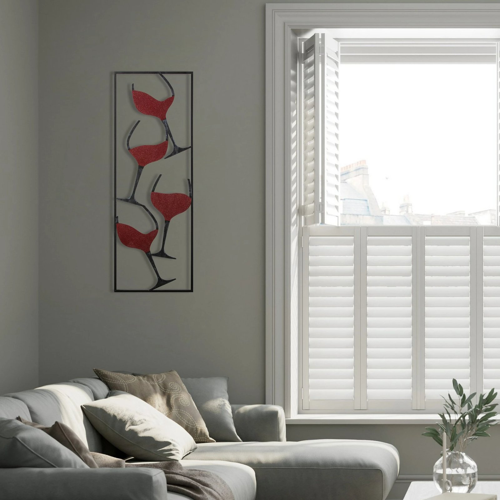 Aksesor dekorativ metalik për mur, Wallity, motiv vere, shumëngjyrësh, 32x5x90cm