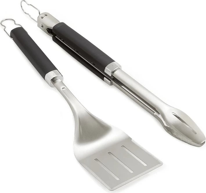 Set aksesorë kuzhine Weber 6763, spatulë dhe pincë, çelik inox
