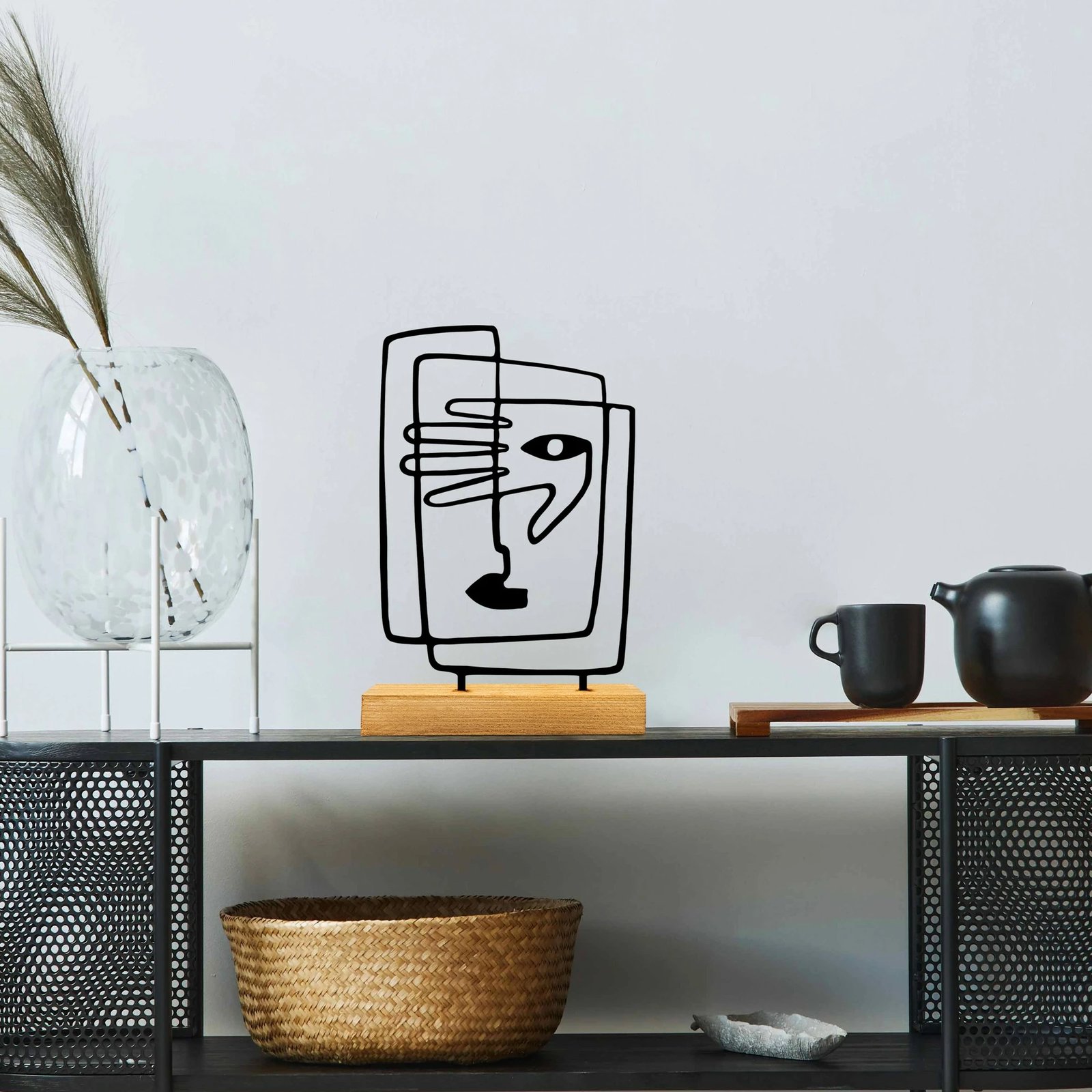 Objekt dekorativ Aberto Design, dru dhe e zezë