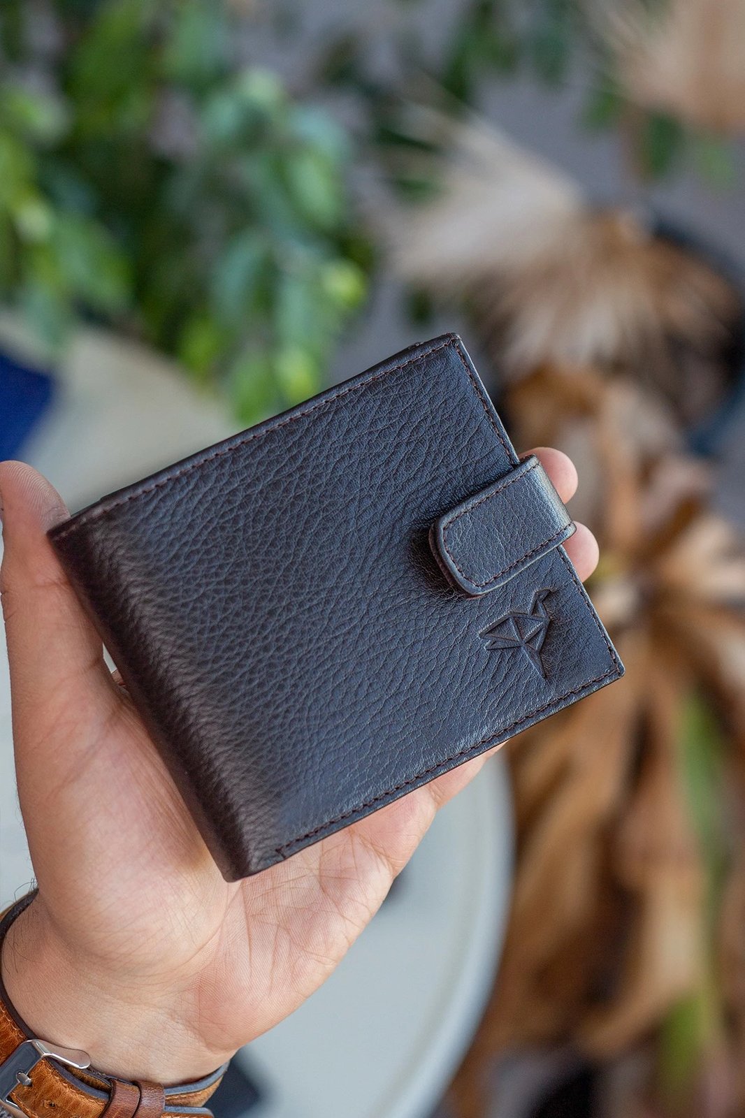 Portofol për burra, lëkurë origjinale, ngjyrë kafe, Chelsea