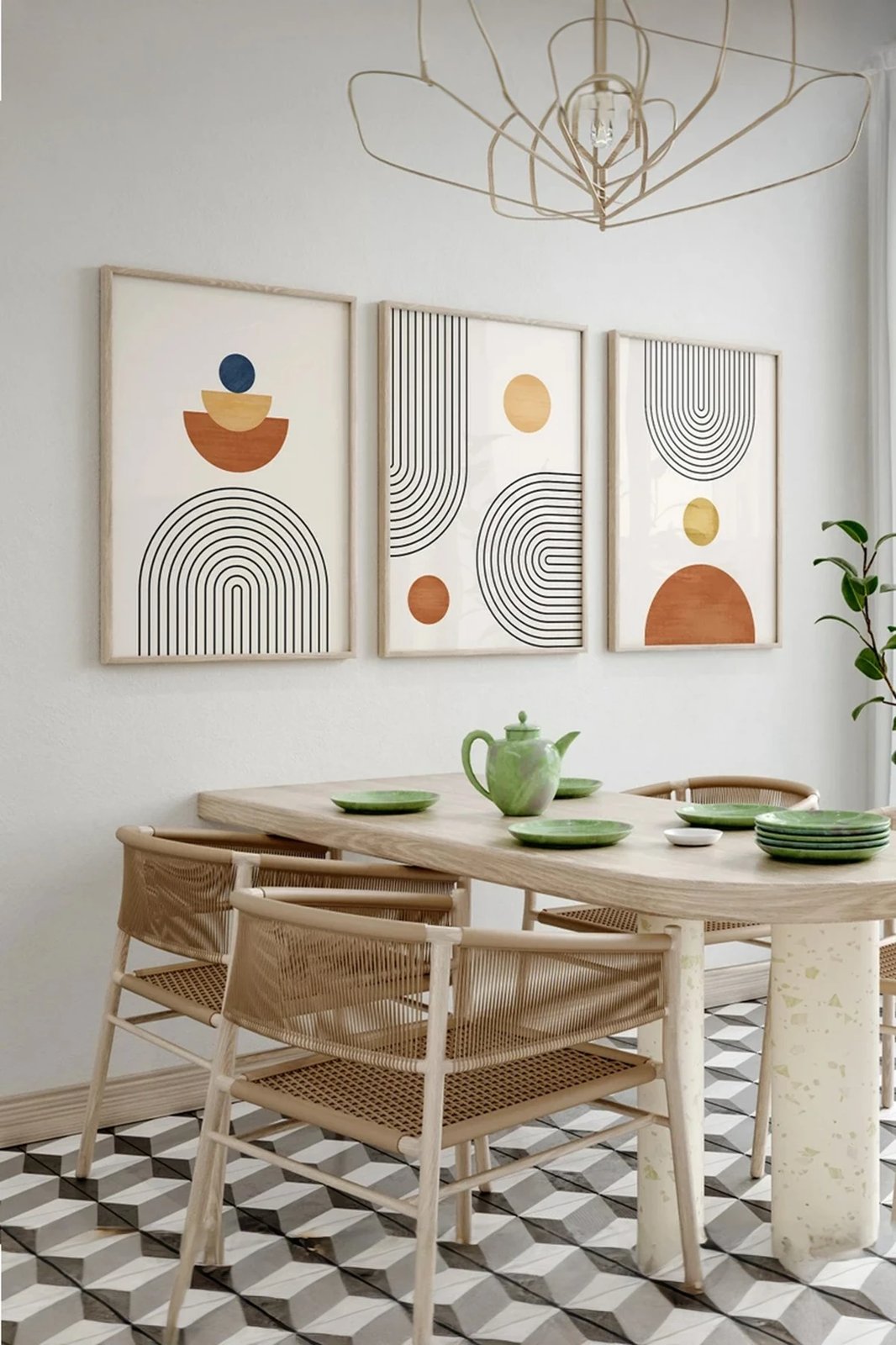 Pikturë dekorative me kornizë (3 copë), Wallity, 3Dartsohoset16