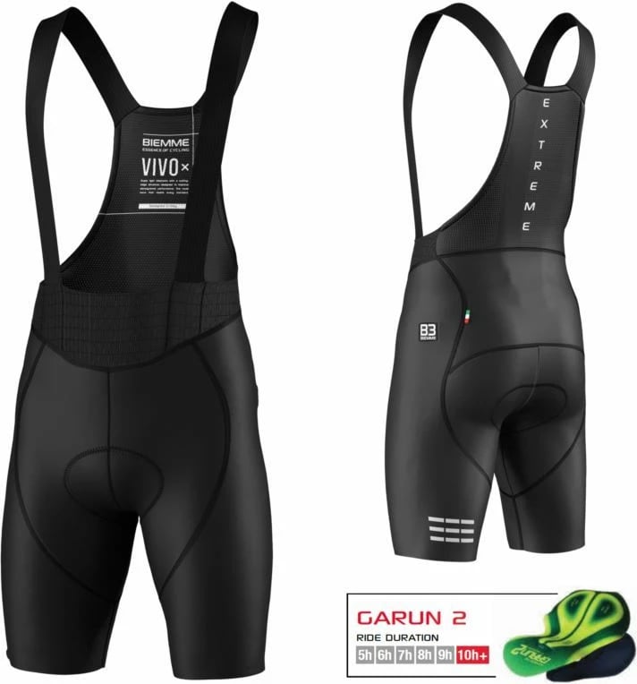 Shorce biçiklete Biemme për meshkuj, të zeza