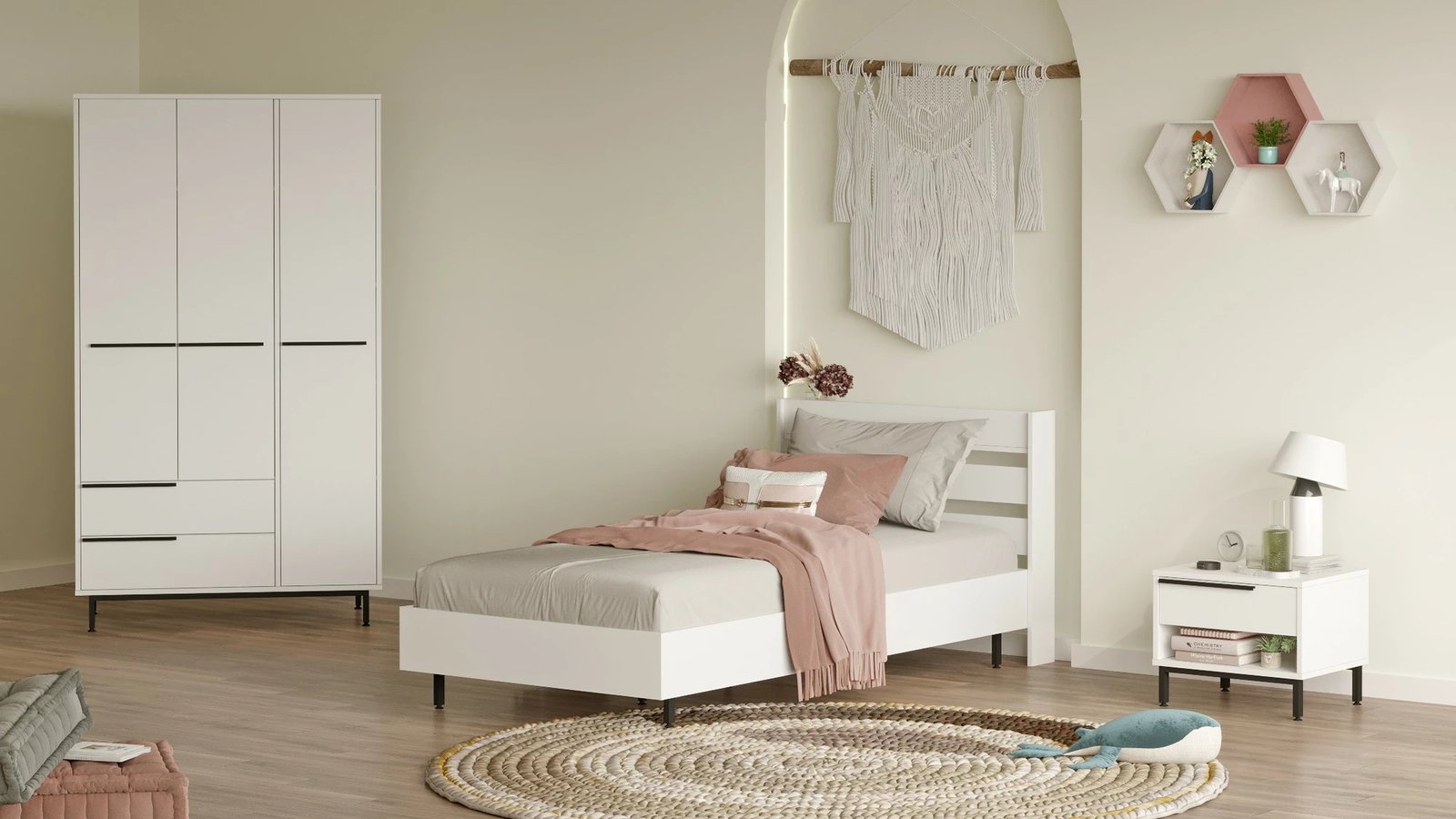 Set dhome për të rinj Skye Decor, ON23-W, ngjyrë e bardhë