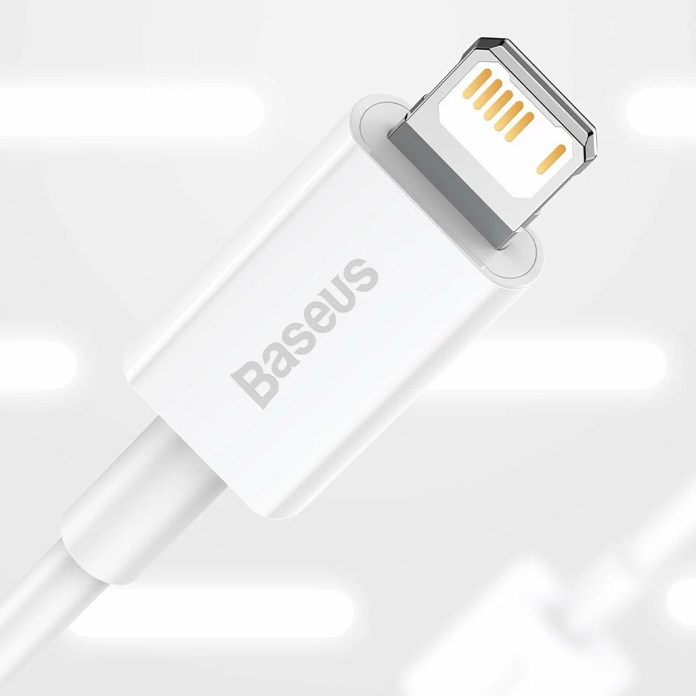 Kabllo Baseus Superior CALYS-A02, USB në Lightning, 1m, 2.4A, Bardhë