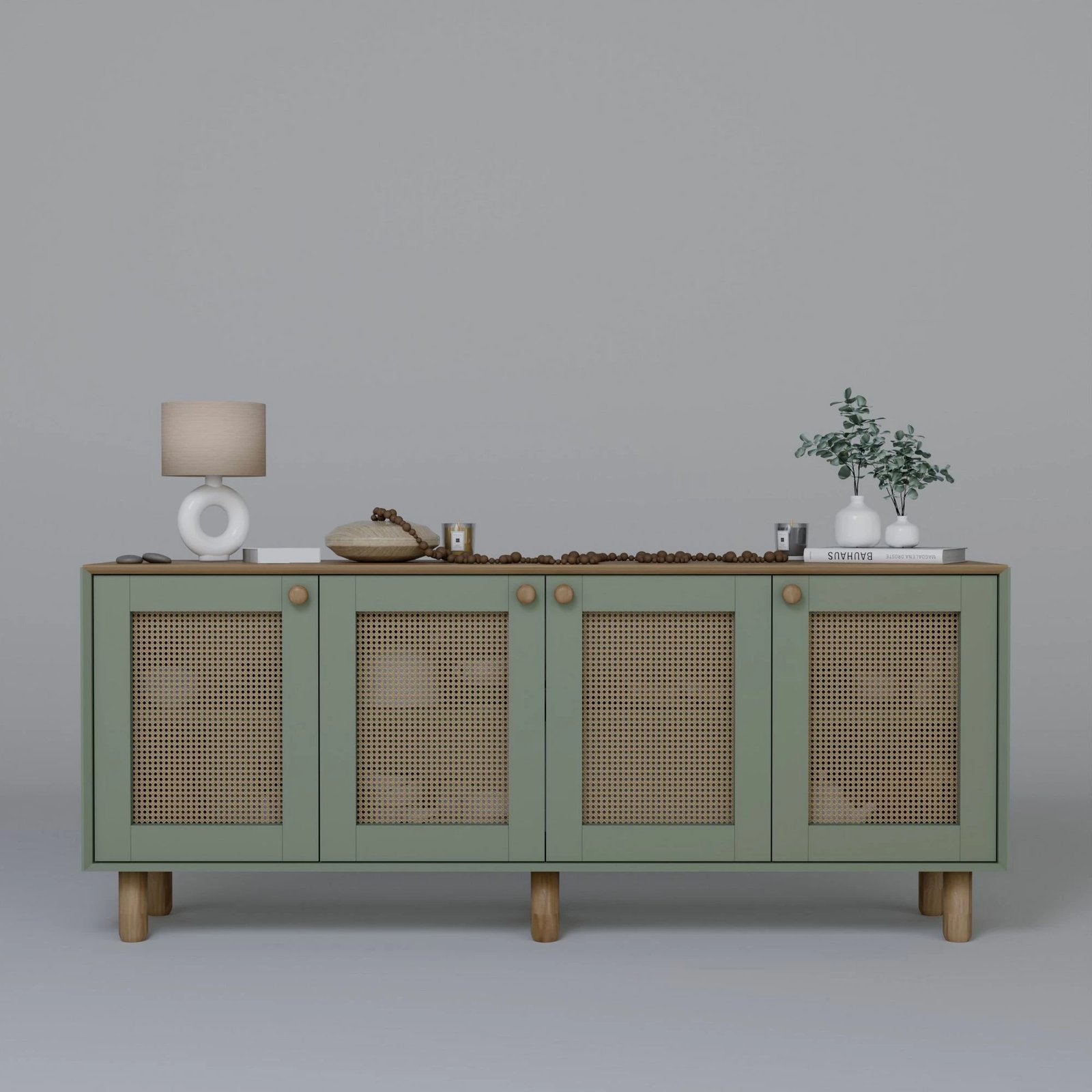 Konsolë bohemiane, ngjyrë e gjelbër, Skye Decor, 180x75x40 cm