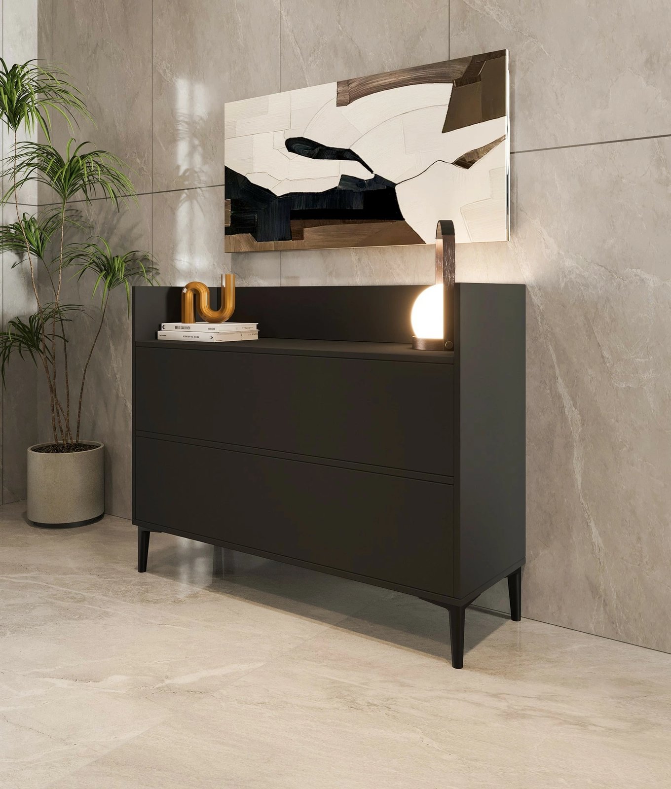 Komodë multifunksionale Hanah Home, Gale, antracit