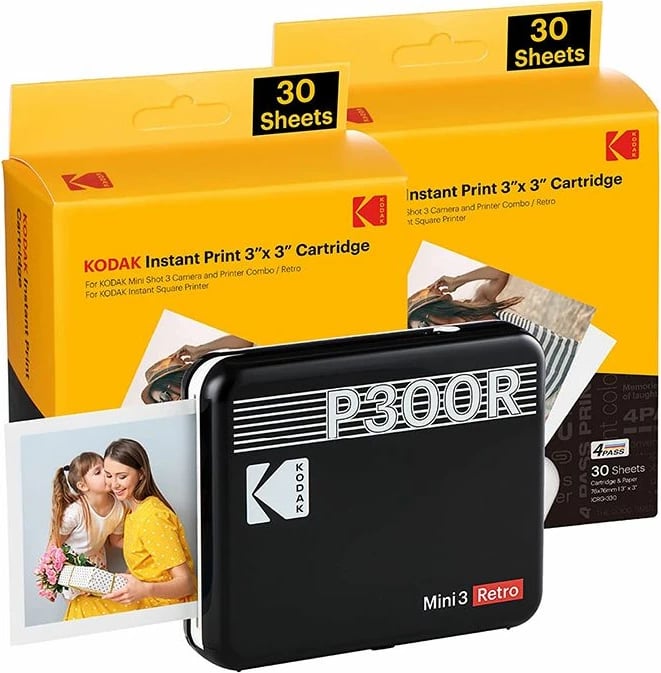 Printer portativ Kodak mini 3 Era, 3x3 + 60 faqe, i verdhë