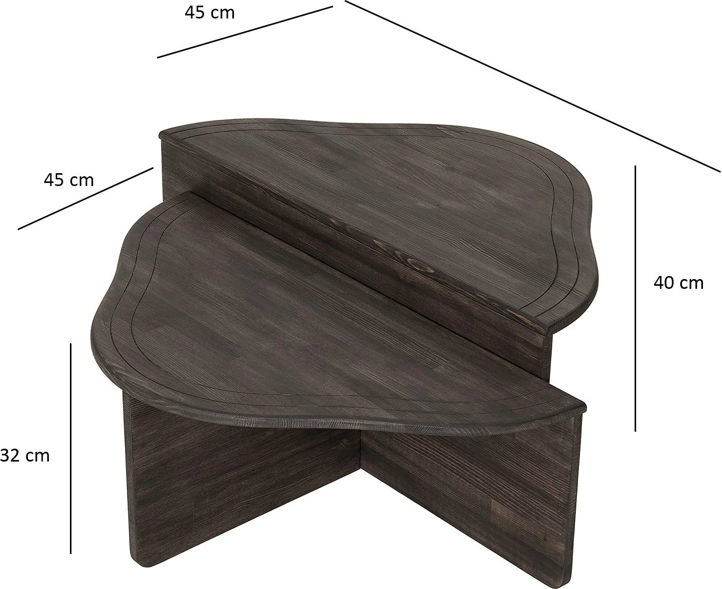 Tavolinë kafeje Hanah Home, Altopiano, ngjyrë antracit