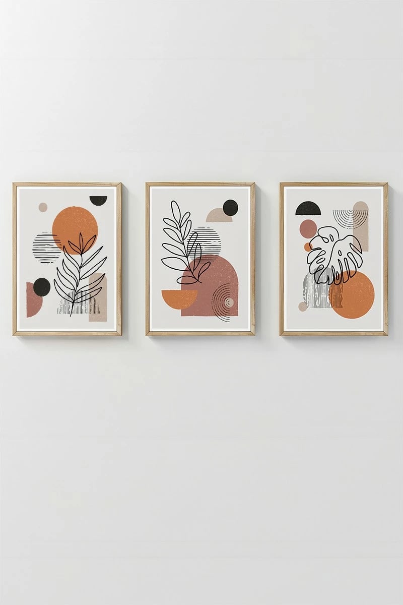 Pikturë dekorative me kornizë (3 copë), Wallity, 3Dartsohoset110