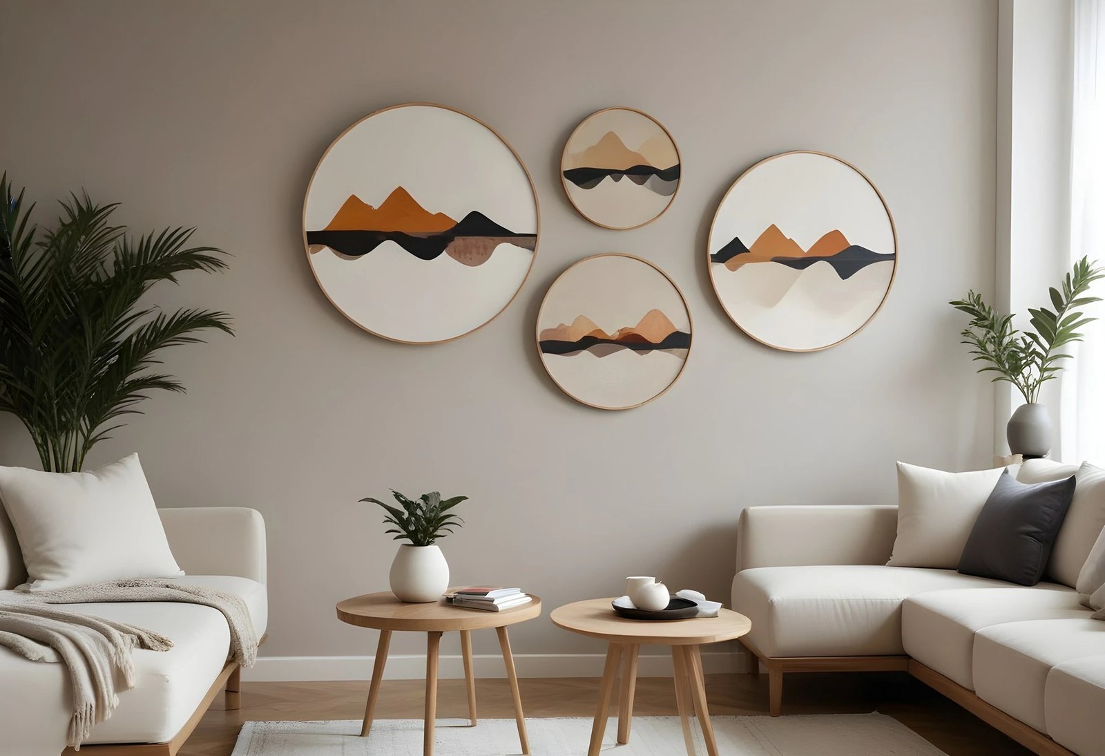 Pikturë dekorative me kornizë MDF (4 copë), Wallity, Huhu298