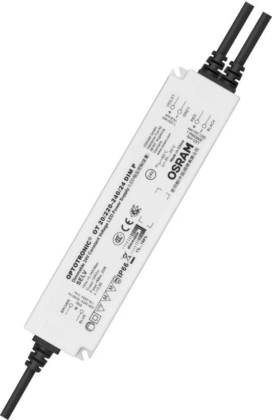 Furnizues energjie OSRAM OT 20/220-240/24 DIM P, 24V, 20W, IP67, dimmable, bardhë