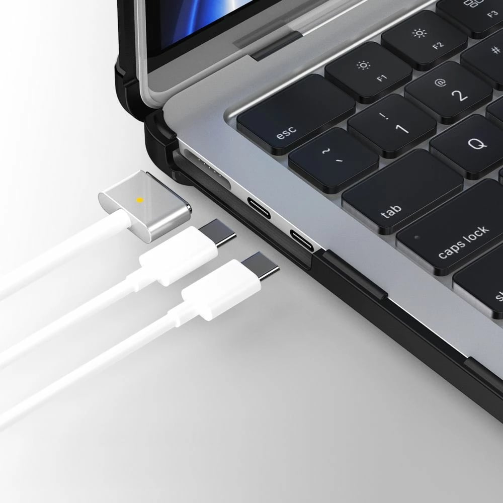 Mbështjellës Tech-Protect SmartShell Pro për MacBook Air 13" M2/M3/M4, i tejdukshëm dhe i zi