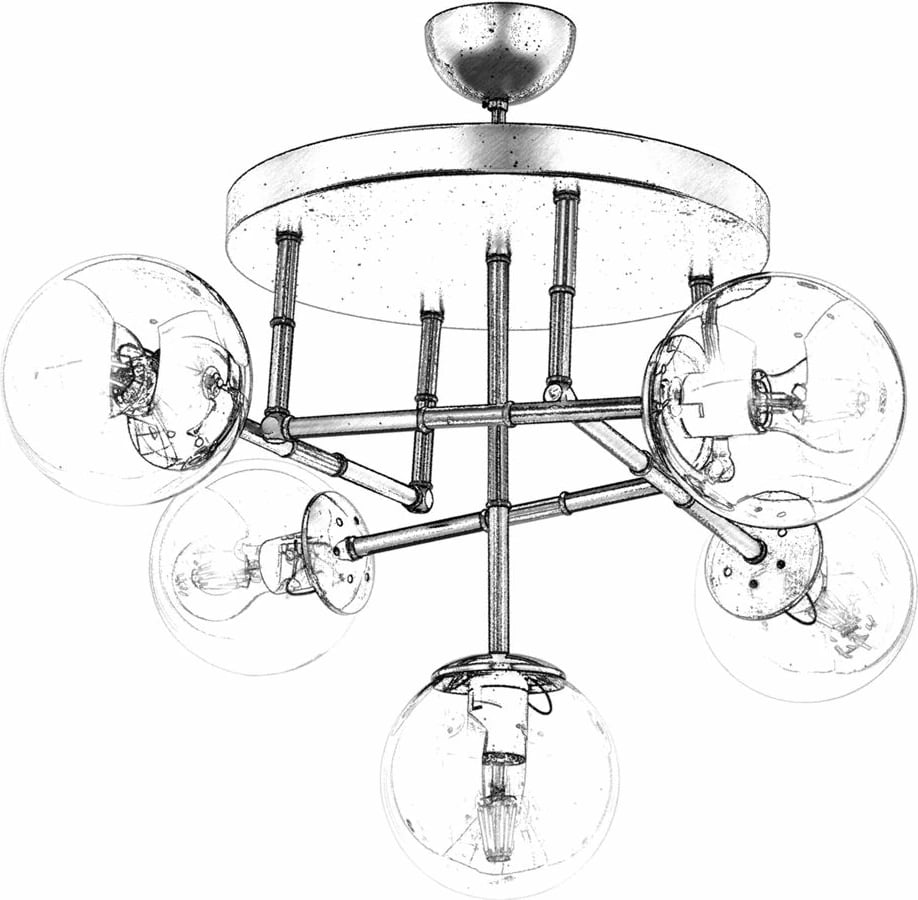 Llambë tavani Opviq, e zezë dhe ari, AV-4331-5T-BSY