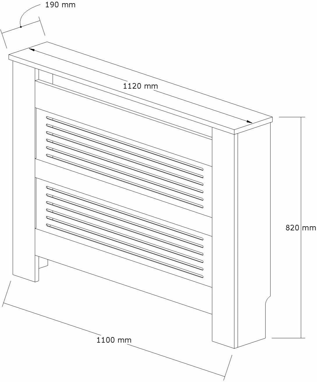 Kapak radiatorësh Skye Decor, ngjyrë lis safir dhe e bardhë