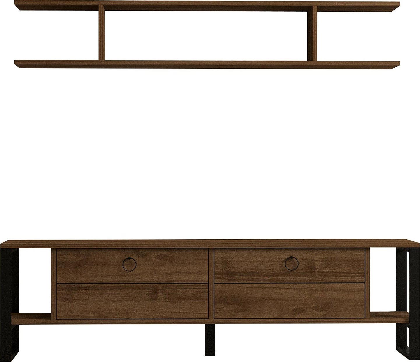 Komodë TV Hanah Home, Melis - Lydia, ngjyrë arre, këmbë metalike