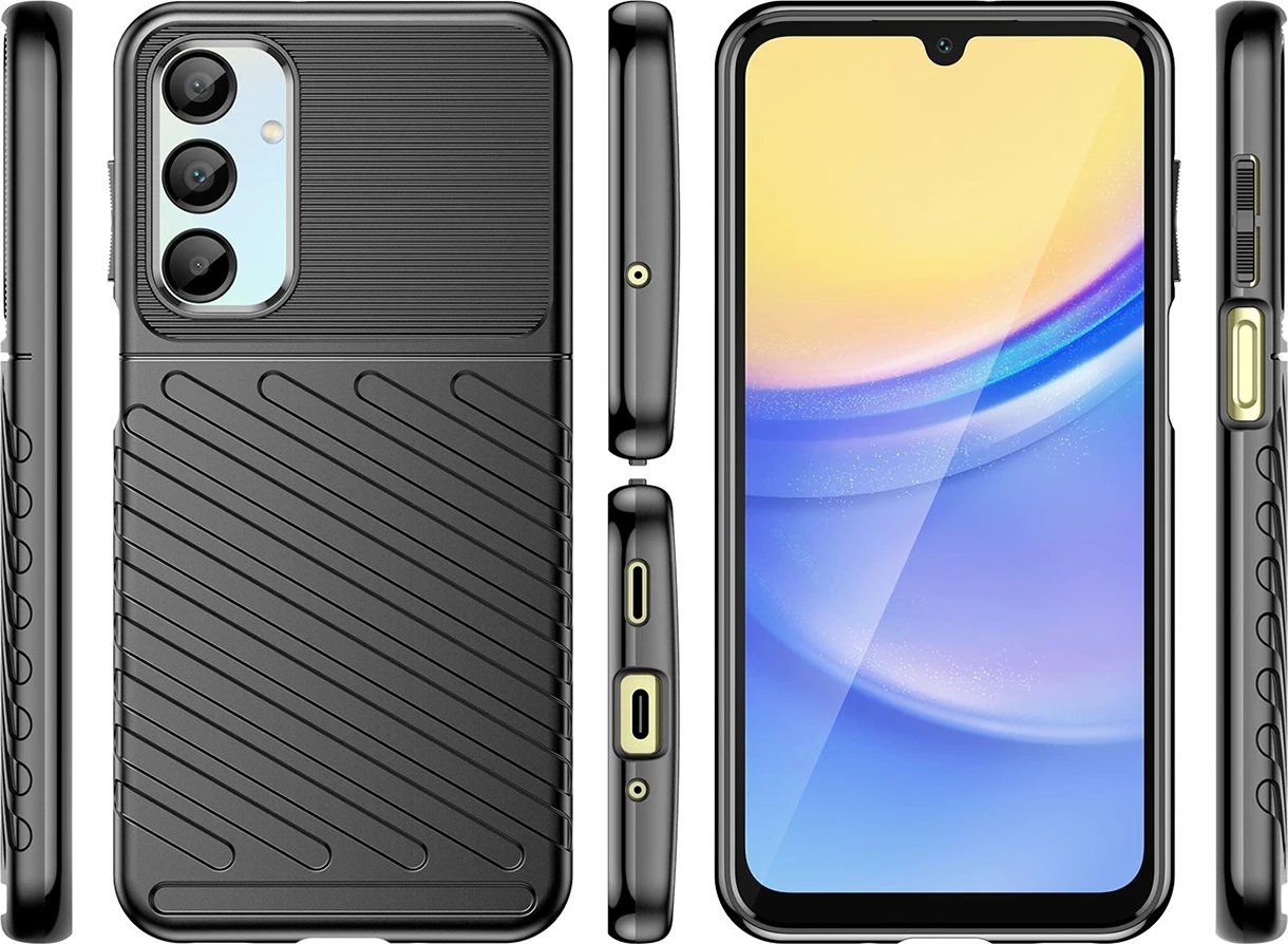 Mbështjellës Hurtel Thunder Case për Samsung Galaxy A56/A36, silikon, i blinduar, i zi