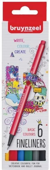 Markerë Bruynzeel College set 6 ngjyra bazë