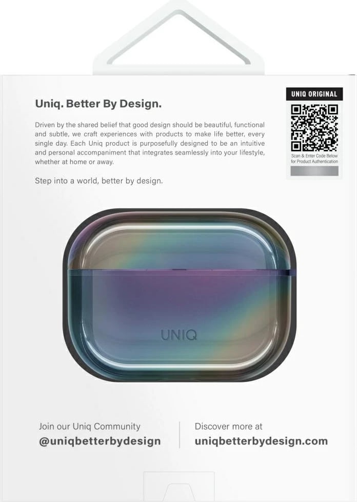 Mbështjellës UNIQ Iridescia për AirPods Pro 2, me karabiner, shumëngjyrësh