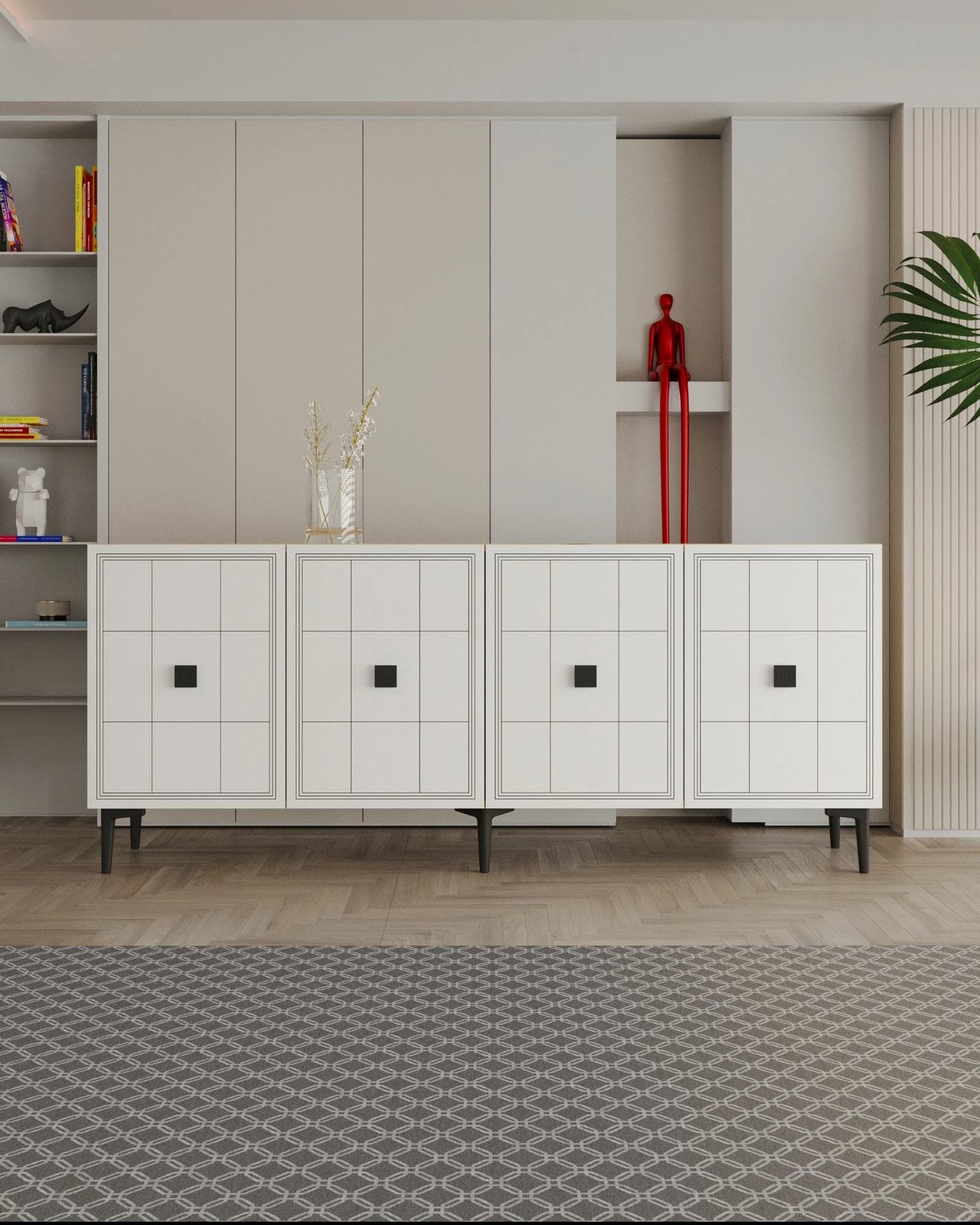 Konsol Skye Decor, Yuka 150, ngjyrë lis safir, e bardhë