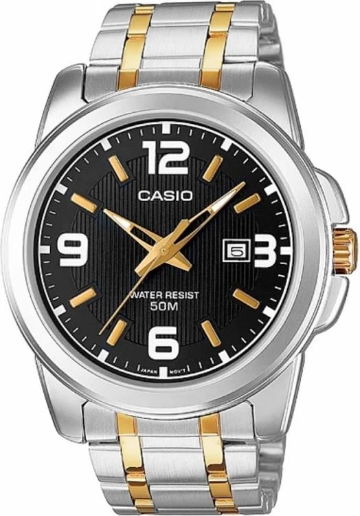 Orë dore për meshkuj Casio, e zezë