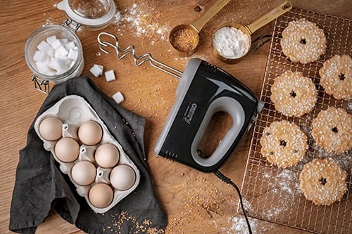 Mikser dore, Camry, CR 4220, 5 shpejtësi Turbo 300W/750W, grep e rrahëse inoksi 21cm, zi