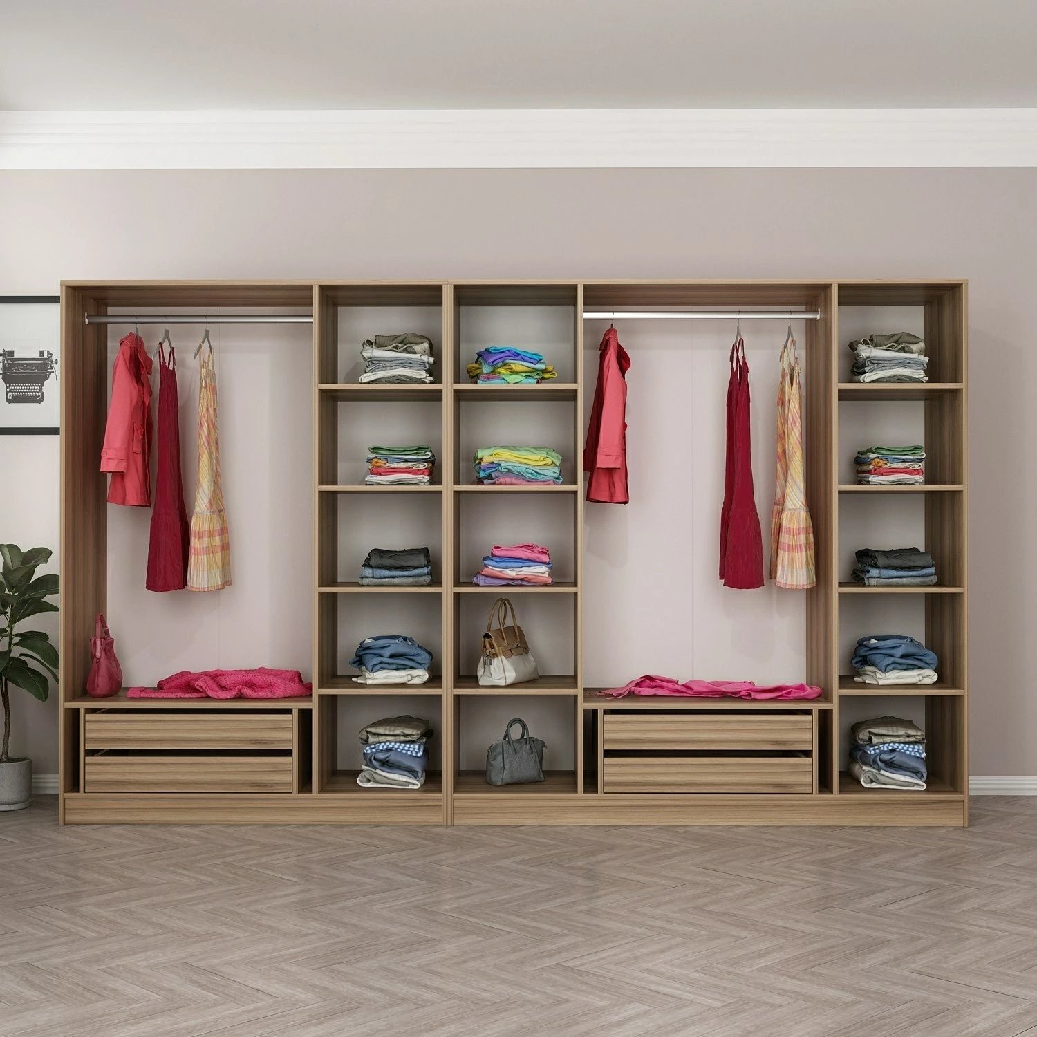 Dollap për rroba, Skye Decor, ngjyrë dore, 7543