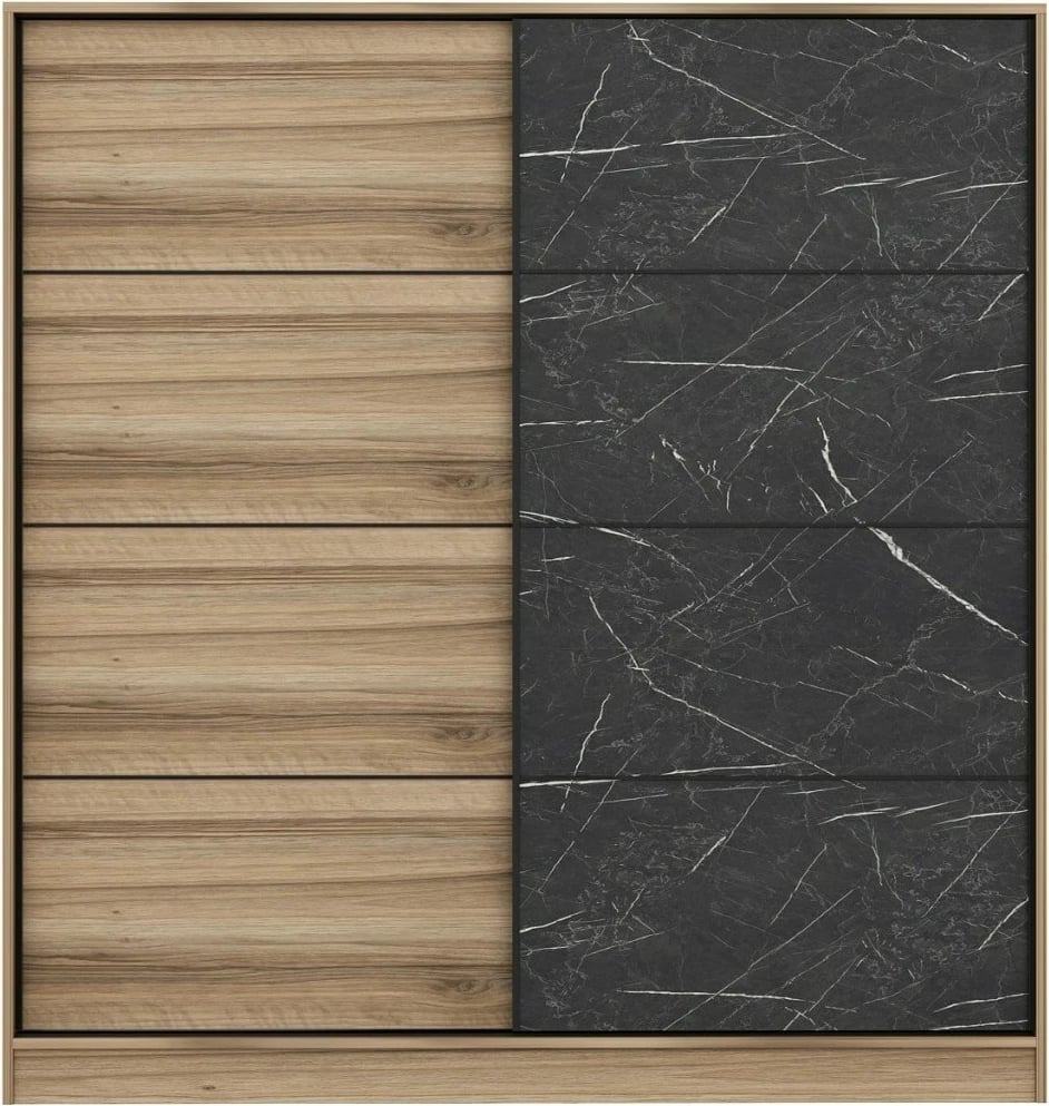 Dollap garderobe, ngjyrë dore dhe e zezë, Skye Decor, 180x190x52 cm