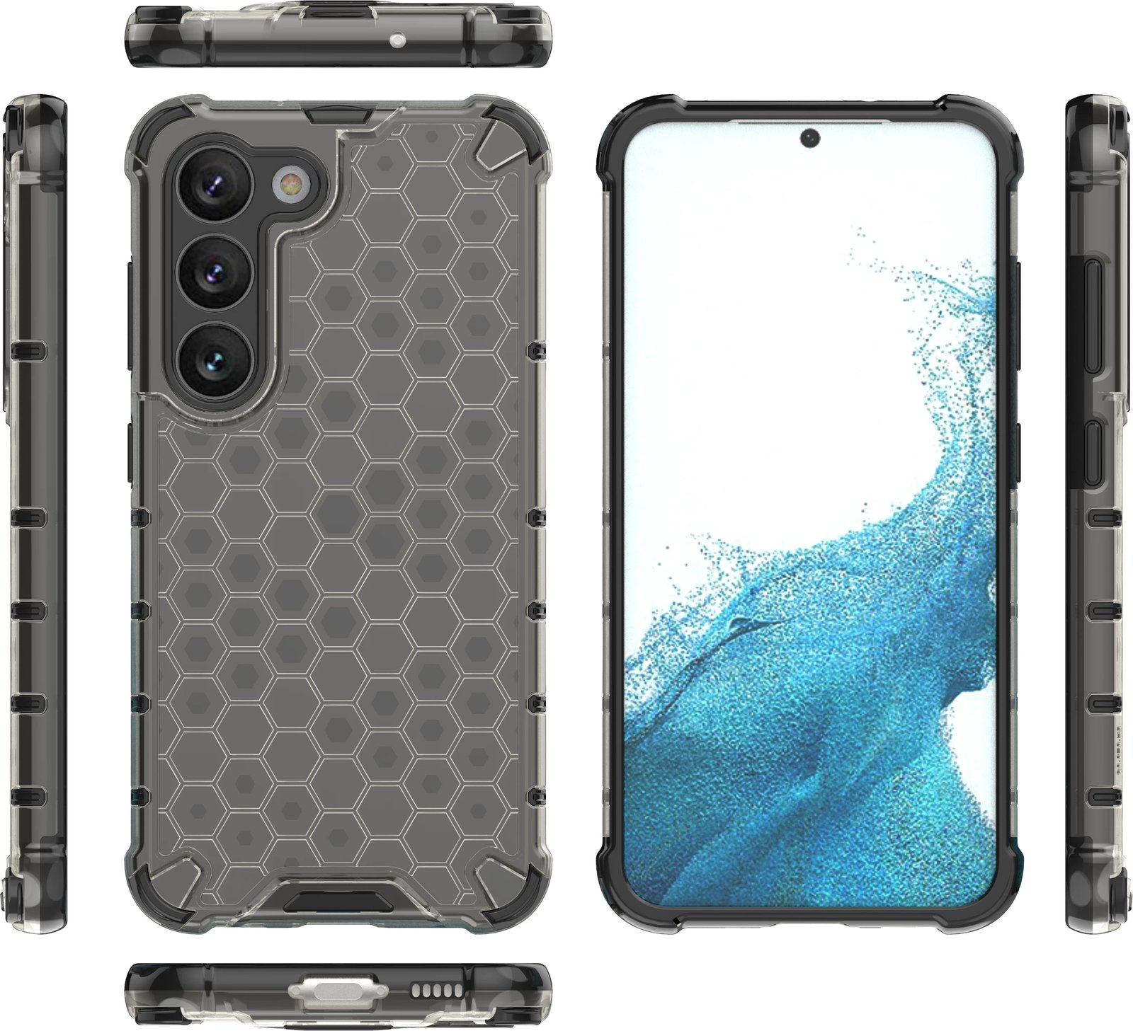 Mbështjellës Hurtel Honeycomb për Samsung Galaxy S23, i zi