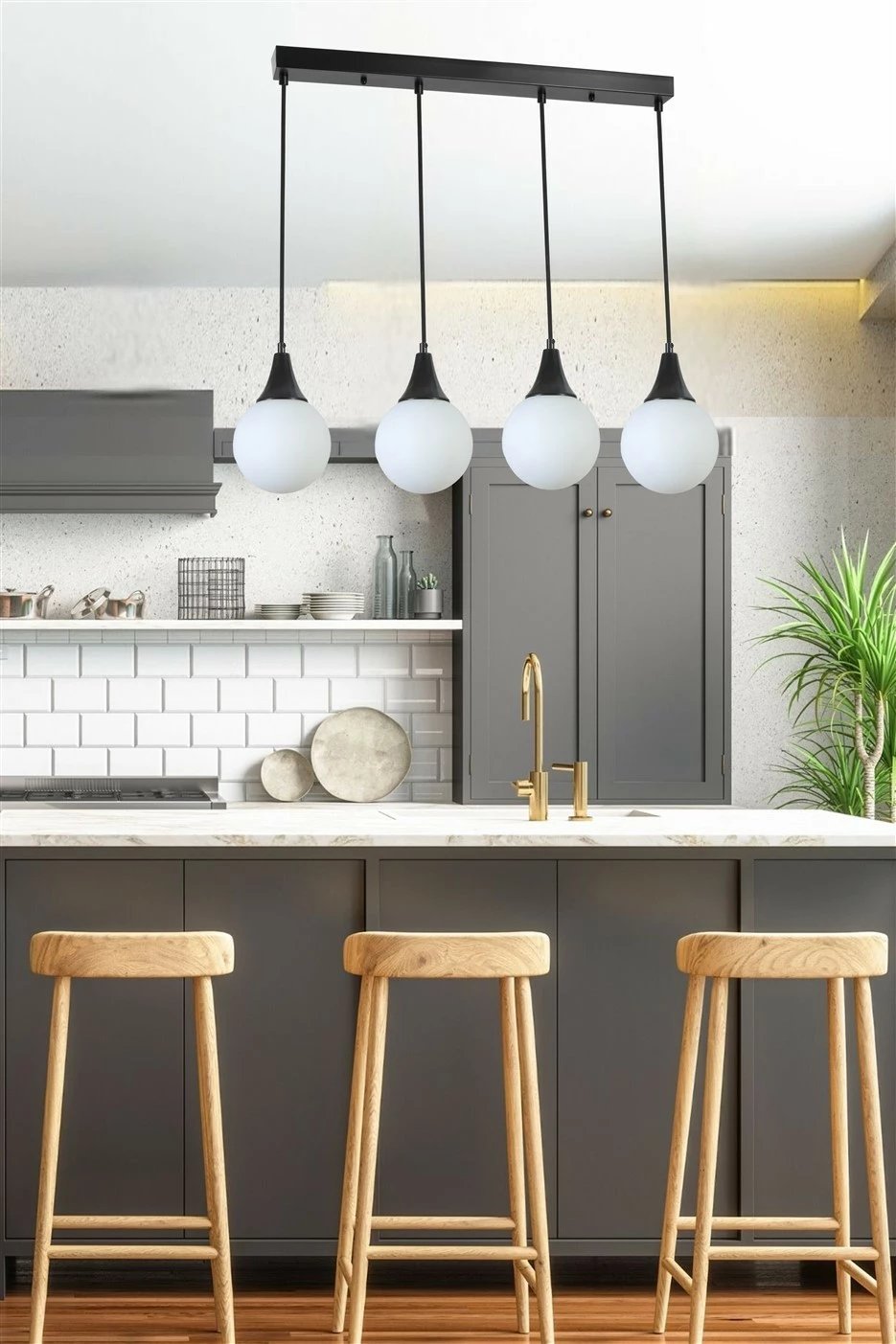 Llambë qelqi varëse Opviq, e zezë dhe e bardhë, 8812-6