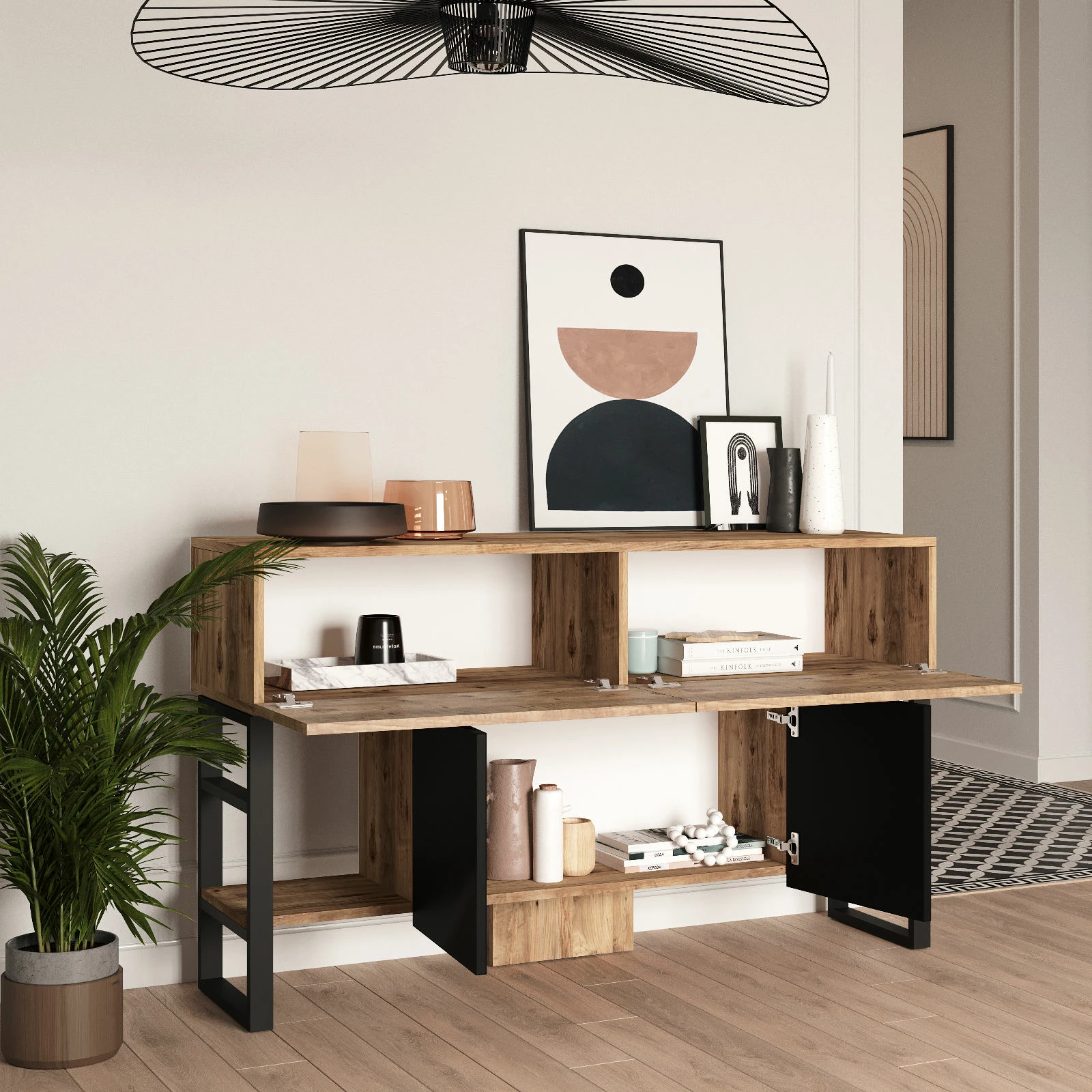 Konsol Hanah Home, ngjyrë Atlantic Pine, Ml25-A