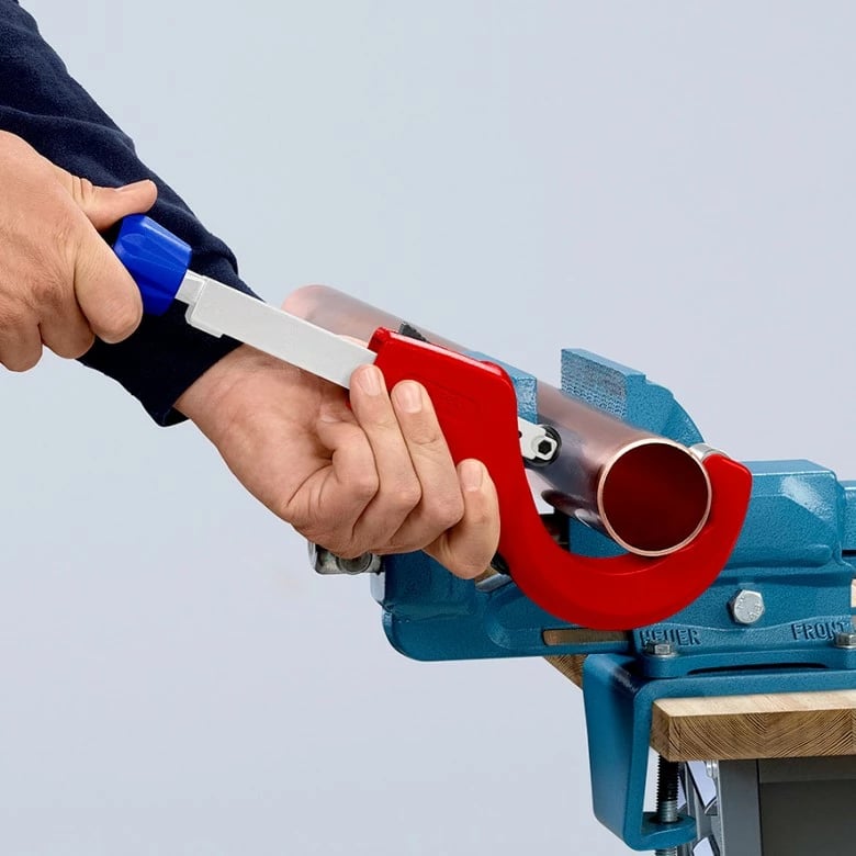 Prerëse tubash Knipex 90 31 03 BK, për bakër, bronz, çelik, 260mm, blu/kuqe