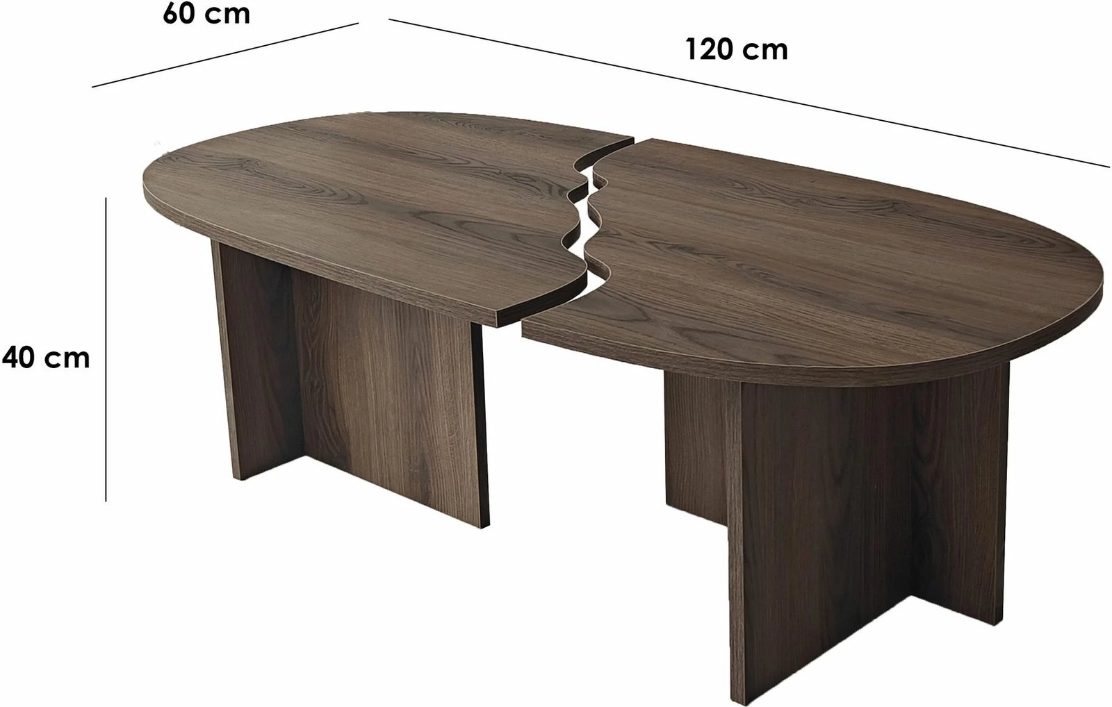 Tavolinë kafeje Skye Decor, ngjyrë arrë, Missisipi