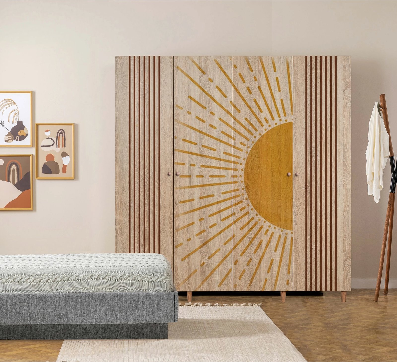 Dollap Hanah Home, Loni 4, ngjyrë sonomo, 180x192x52cm