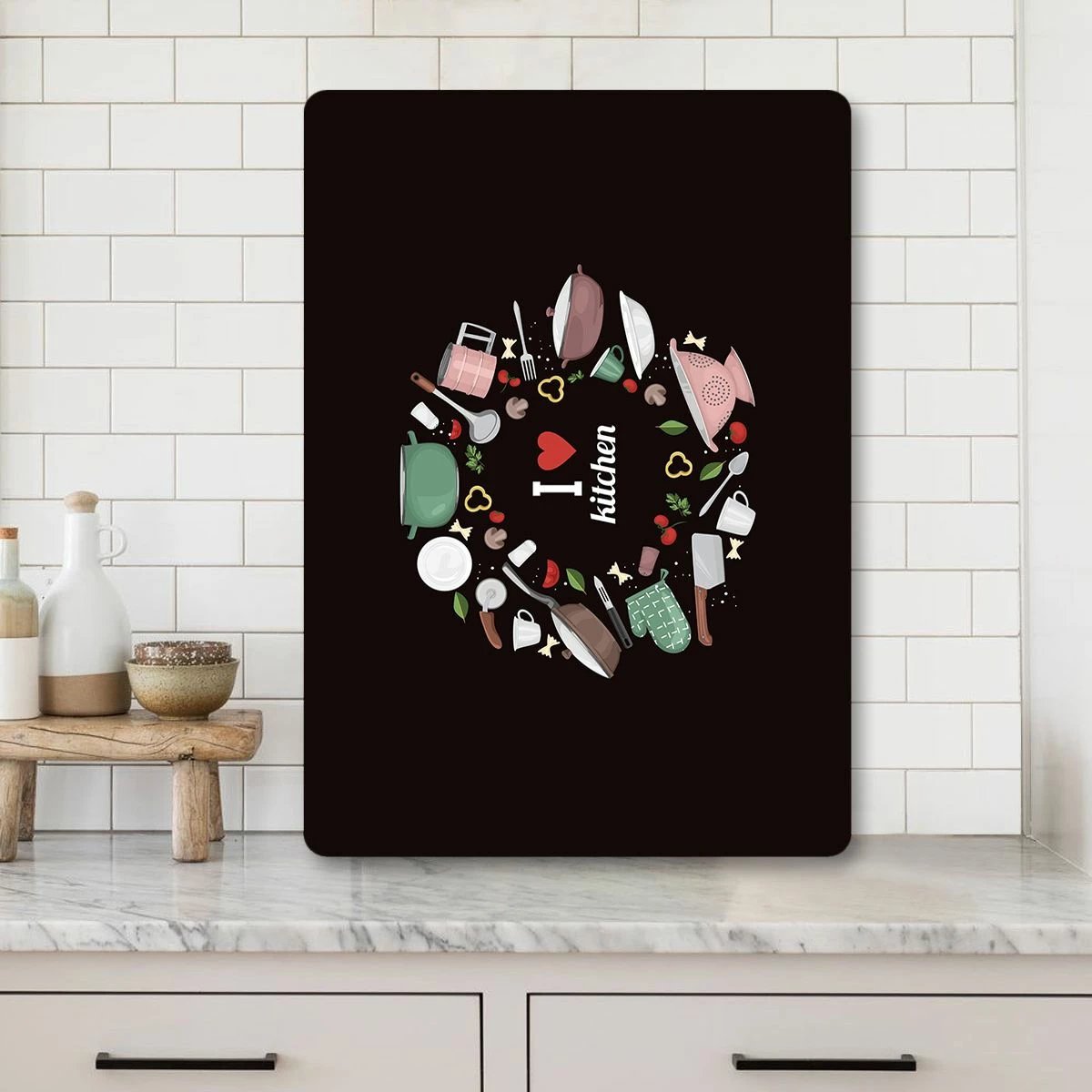 Dërrasë prerëse qelqi, shumëngjyrëshe, Hermia Ckt60, 30x40cm